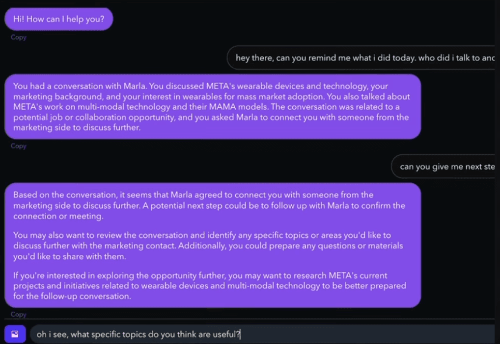Memory: Meta Glasses Memory Assistant